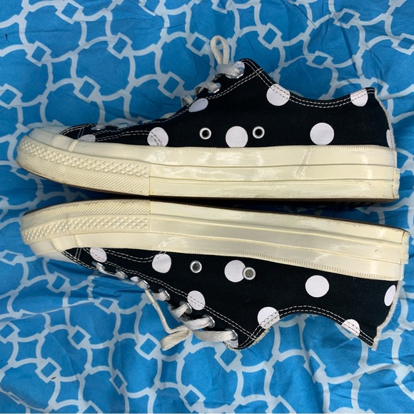 Mens size 10 Converse Comme Des Garcons polka dot print low top CDG chuck taylor - Picture 5 of 10